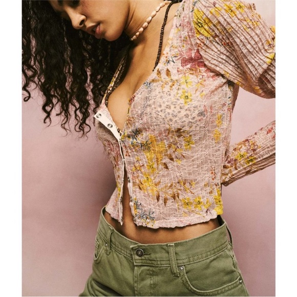 NWT Free People Angelina Top in Light Combo - Picture 4 of 7